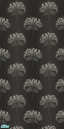 Sims 2 — Modern Wallpapers - Black In White Flowers by ayyuff — 