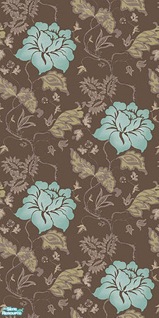 Sims 2 — Modern Wallpapers - Brown in Flower by ayyuff — 