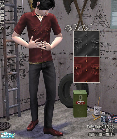 Sims 2 — Osiris - Converted Base Game Teen Outfits by aikea_guinea — Base game teen male outfit converted for young