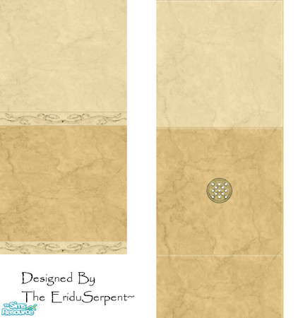 Sims 2 — Lavish Golden Marble With Gold Trim by eriduserpent — Beautiful marble set, with an ornate border. Comes with