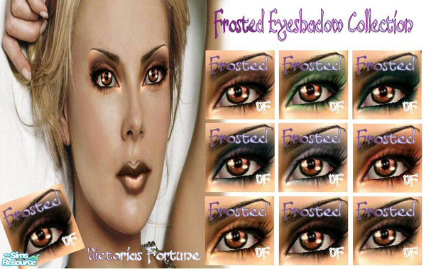 Sims 2 — VF Frosted Eyeshadow Collection by fortunecookie1 — Here are 10 new eyeshadows with a sweet frosted texture.