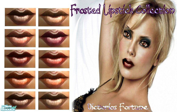 Sims 2 — VF Frosted Lipgloss Collection by fortunecookie1 — Here are 10 new lipsticks with a sweet frosty texture.