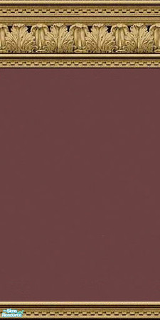 Sims 2 — jsf2AcanthusHeather by jsf — Carved acanthus leaves and dentile moulding in wood tones hold heather colored