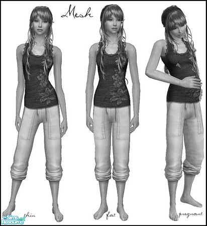 Sims 2 — Mesh_confideLounge_mar08 - New mesh by confide — Includes fat and pregnant state.