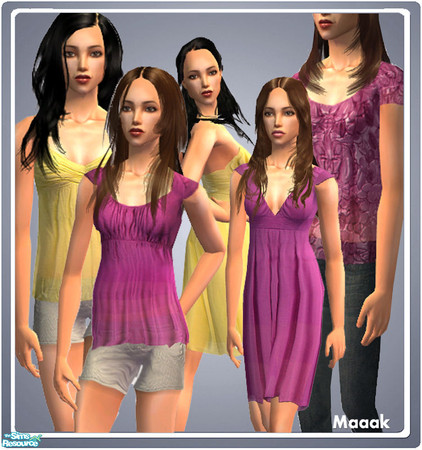 Sims 2 — Maaak Fashion set no. 32 by TSR Archive — A collection of 5 Spring/Summer outfits and 3 new meshes.