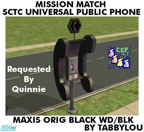 Sims 2 — TL - MM SCTCUnivPublicPhone OrigBlackBlkWd by TabbyLou — Maxis Original Black Wd with Black Accents Recolor of