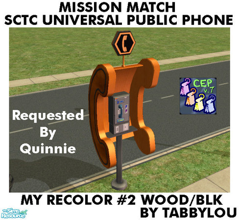 Sims 2 — TL - MM SCTCUnivPublicPhone Recolor02BlkWd by TabbyLou — My Recolor #2 Wood with Black Accents Recolor of the