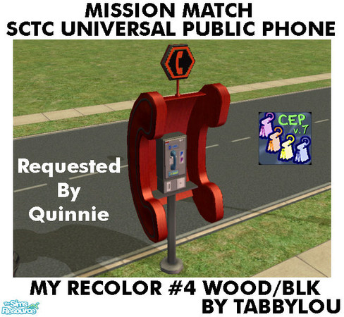 Sims 2 — TL - MM SCTCUnivPublicPhone Recolor04BlkWd by TabbyLou — My Recolor #4 Wood with Black Accents Recolor of the