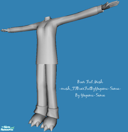 Sims 2 — Bear Feet PJs - TF - Mesh by yagami-sama — Bear Feet Pjs for Teen Female. Includes fat morph.