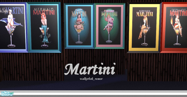 Sims 2 — Martini Wall Hangings by wb_rumor — TSRAA--PS