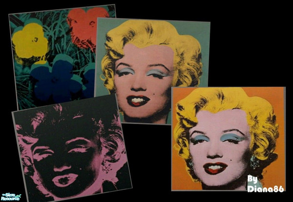Sims 2 — Andy Warhol Paintings by Diana86 — I\'m a big fan of Andy Warhol, so I decided to do four paitings of him. Tree