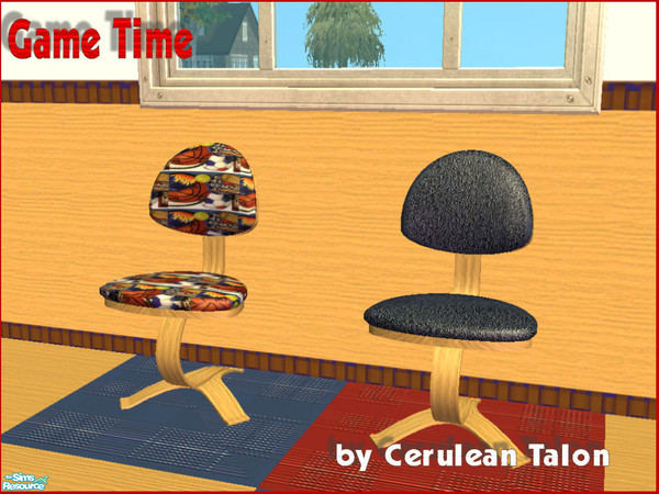 Sims 2 — Game Time Sports Club - Blue Chair by Cerulean Talon — Vivid colors make this exciting theme a must for any Sims