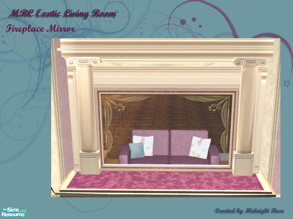 Sims 2 — MRC Exotic Living -  Fireplace Mirror by MidnightRose — Recolor of Cashcraft\'s wonderful Victorian fireplace