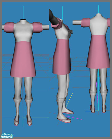 Sims 2 — Cotton Candy - Mesh by simal10 — Mesh file. Pink parts are alpha editable.