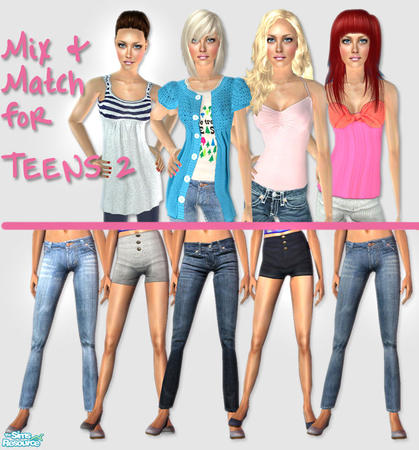 Sims 2 — Mix n Match For Teens - 2 by simal10 — My Mix n Match Set converted for TEENS. Have fun!