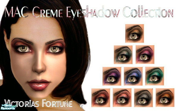 Sims 2 — VF MAC Creme Eyeshadow Collection by fortunecookie1 — Here are 10 very deep, very colorful shades of creme