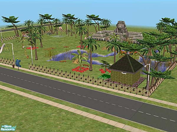 Sims 2 — Azteca Park by mrscrockett01 — A place to play with an ancient island flair. Lots of things to do and beautiful