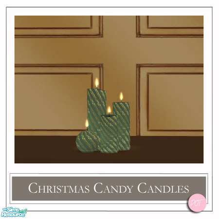 Sims 2 — Christmas Candy Candles Old Green by DOT — Christmas Candy Candles Old Green. 1 Mesh Plus Recolors. Sims 2 by