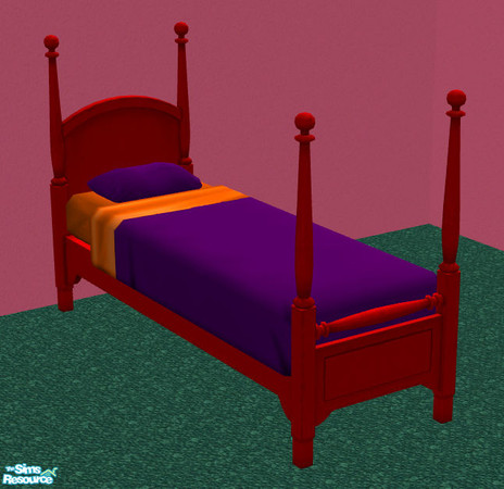 Sims 2 — The Simpsons: Barts Room - Bedding by starstrucsims — Purple and orange bedding for Bart\'s bed