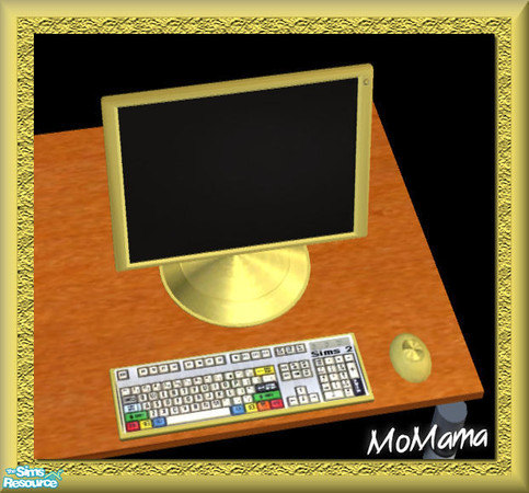 Sims 2 — NK Sunair PC Changeup - Yellow by MoMama — A bold Yellow PC with a different keyboard style.