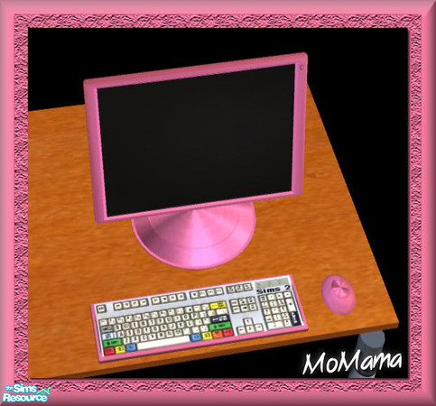 Sims 2 — NK Sunair PC Changeup - Pink by MoMama — A perky Pink PC with a different keyboard style.