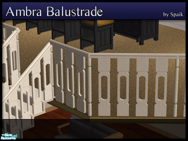 Sims 2 — Ambra Balustrade - White wood by Spaik — Matching balustrade for my Ambra staircase.