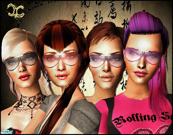 Sims 2 — Sunglasses by cippa1982 — 4 sunglasses for your ladies. Don\'t forget to download the required file mesh by Xm