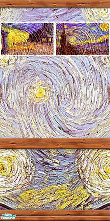 Sims 2 — Vincent - wall 02 by perelinka — Purple-blue wallpaper with stripe.