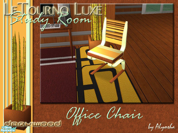 Sims 2 — LeTourno Luxe Study Room in Dark Wood - Chair by Alyosha — Part of the LeTourno Luxe Studyroom in Darkwood set!