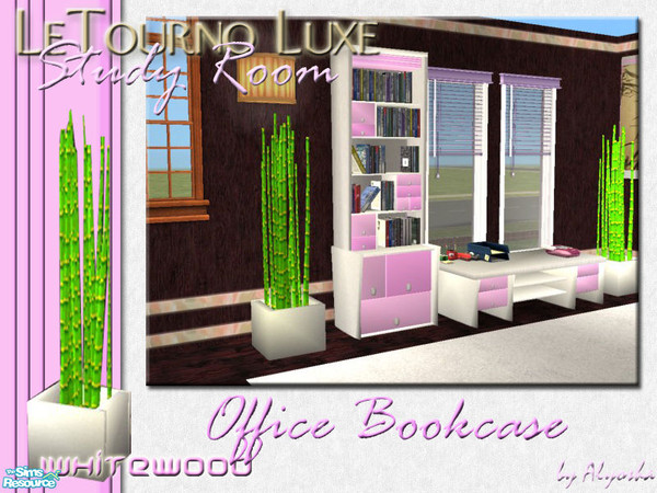 Sims 2 — LeTourno Luxe Study Room in Whitewood - Bookcase by Alyosha — Part of the Whitewood recolor set of the LeTourno