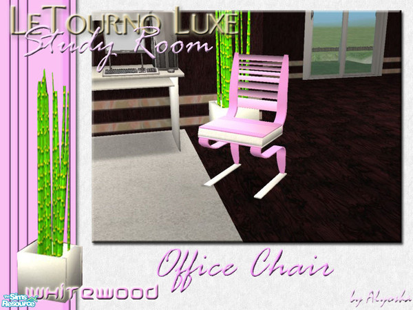Sims 2 — LeTourno Luxe Study Room in Whitewood - Chair by Alyosha — Part of the Whitewood recolor set of the LeTourno