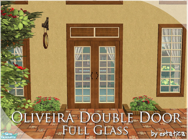 Sims 2 — Oliveira Double Door - Full Glass by estatica — This elegant door was made to last and, of course, to blend