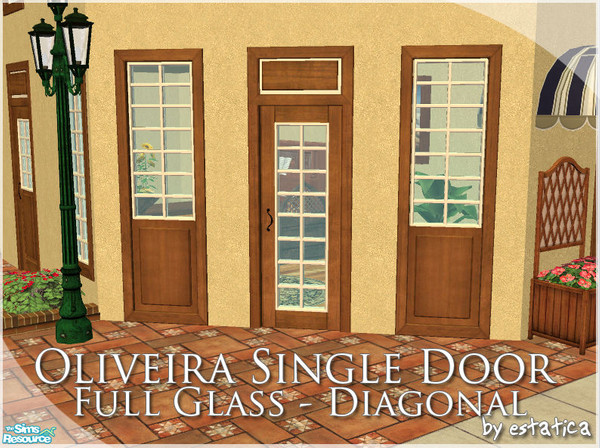 Sims 2 — Oliveira Single Door - Full Glass - Diagonal by estatica — Diagonal version of the Oliveira Single Door - Full