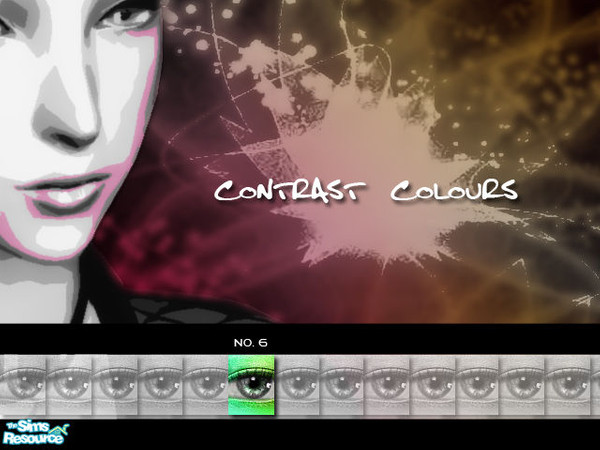 Sims 2 — Contrast Colours Eyeshadow - No. 06 by kyna987 — Individual contrasting eyeshadow colour. Have fun!