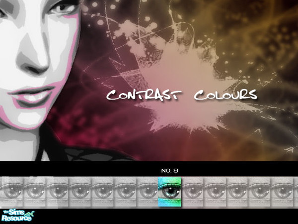 Sims 2 — Contrast Colours Eyeshadow - No. 08 by kyna987 — Individual contrasting eyeshadow colour. Have fun!