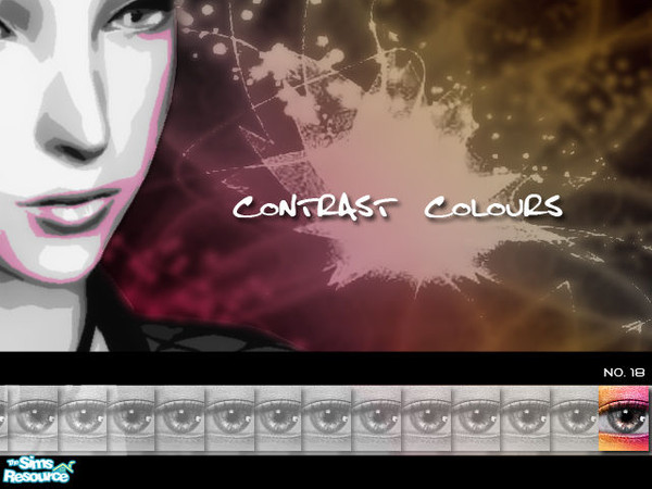 Sims 2 — Contrast Colours Eyeshadow - No. 18 by kyna987 — Individual contrasting eyeshadow colour. Have fun!