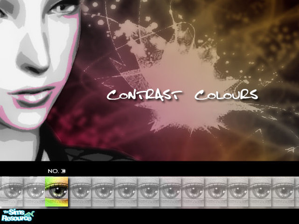 Sims 2 — Contrast Colours Eyeshadow - No. 03 by kyna987 — Individual contrasting eyeshadow colour. Have fun!