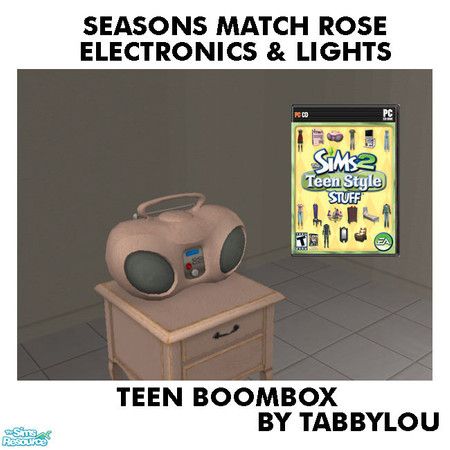 Sims 2 — TL - SM Rose Electronics+Lights TeenBoomBox by TabbyLou — Tune Jammy Blammer BoomBox Recolor of Electronics