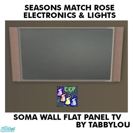 Sims 2 — TL - SM Rose Electronics+Lights SomaWallTV by TabbyLou — Soma \'Wall-Eye\' Large Screen Flat-Panel Television