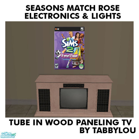 Sims 2 — TL - SM Rose Electronics+Lights TubeInWdPanelTV by TabbyLou — The Tube in Wood-Paneling TV Recolor of