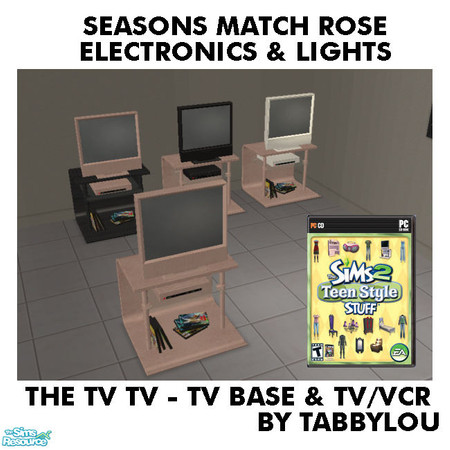 Sims 2 — TL - SM Rose Electronics+Lights TeenTVTV+Stand by TabbyLou — The Television Television Teen (TV & Stand)