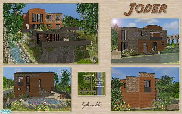 Sims 2 — Joder by lirunchik — Nice vacation house in hills with quite river. 3 bedrooms, 3 baths, kitchen, dining,