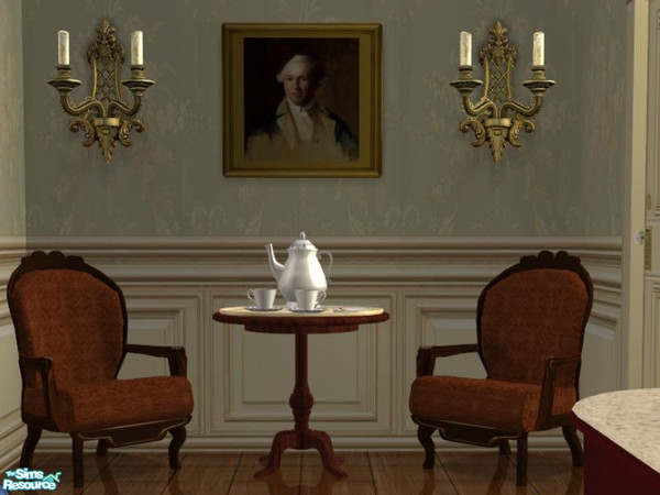 Sims 2 — Peacefield Today Sitting Room Large Round Table by lisa9999 — A beautiful dark wood round table perfect for