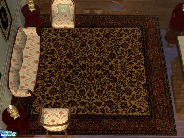 Sims 2 — Peacefield Today Sitting Room 5x5 Area Rug by lisa9999 — A persian rug woven in hand dyed reds.