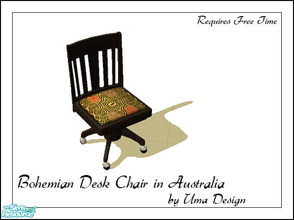 Sims 2 — Free Time Bohemian Desk Chair in Australia by Uma Design — The bohemian desk chair is still on tour! The
