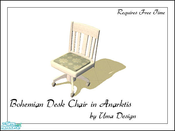 Sims 2 — Free Time Bohemian Desk Chair in Antarktis by Uma Design — The bohemian desk chair is still on tour! The