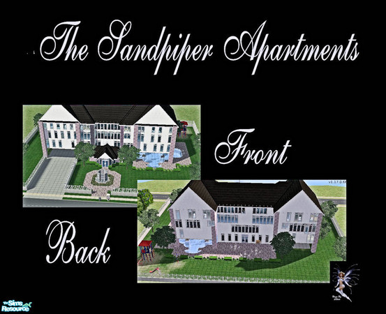 Sims 2 — Sandpiper Apartments by LD202 — This aparment has 4 floors and 2 floor has 2 apt. 1 bed and 1.5 bath on the 3