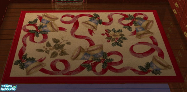 Sims 2 — Christmas Kitchen Area Rug by lisa9999 — A festive holiday rug.