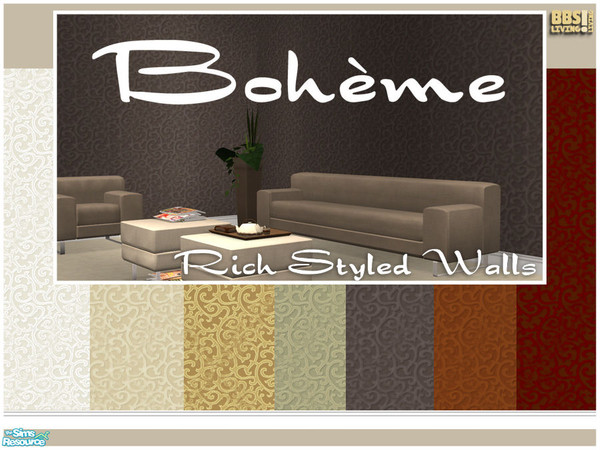 Sims 2 —  by BetterbeSim — Rich styled walls with a duotone patterned effect. By BetterBeSim. Do not recolor, publish