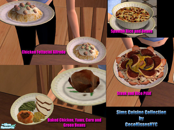 Sims 2 — Sims Cuisine Collection #1 by oldmember_CocoKissesNYC — 1st of many dishes by CocoKissesNYC. Please download to